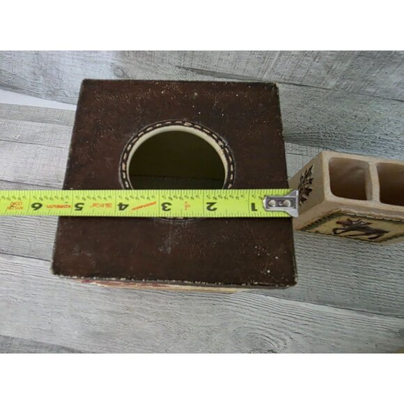 The Wild Outdoorsman Rustic Lodge Bathroom Set With Moose & Bear Tissue, Soap Tb - Picture 10 of 16